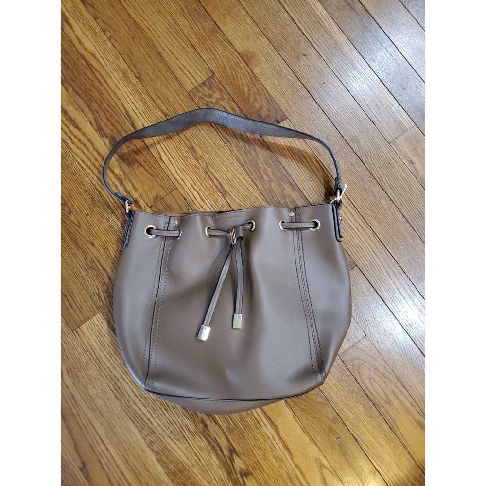 Italian Made‎ Carpisa Large Brown Vegan Leather Bucket Style Shoulder Bag Purse